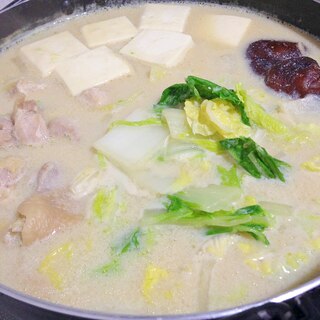 豆乳つゆで☆鶏肉と白菜の豆乳鍋